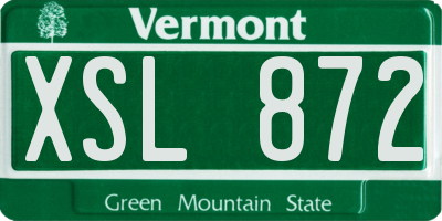 VT license plate XSL872