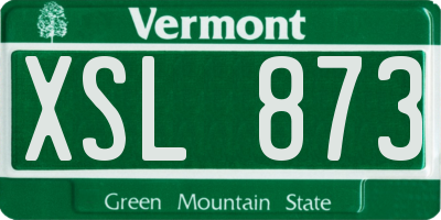 VT license plate XSL873