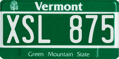 VT license plate XSL875