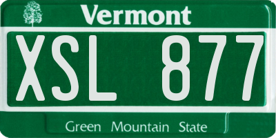 VT license plate XSL877