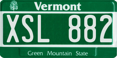 VT license plate XSL882