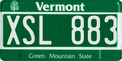 VT license plate XSL883