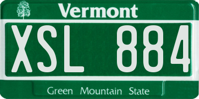 VT license plate XSL884