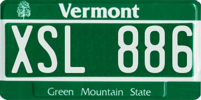 VT license plate XSL886