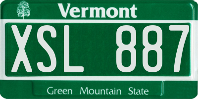 VT license plate XSL887