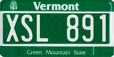 VT license plate XSL891