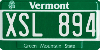 VT license plate XSL894