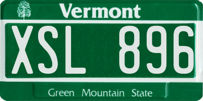 VT license plate XSL896