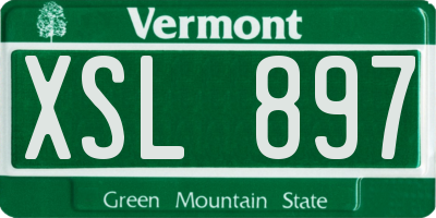 VT license plate XSL897
