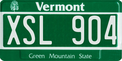 VT license plate XSL904