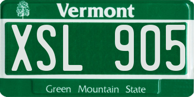 VT license plate XSL905
