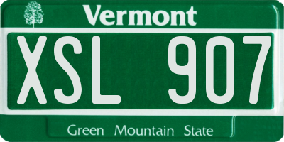 VT license plate XSL907