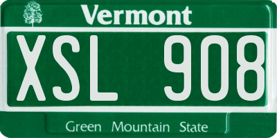 VT license plate XSL908