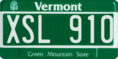 VT license plate XSL910