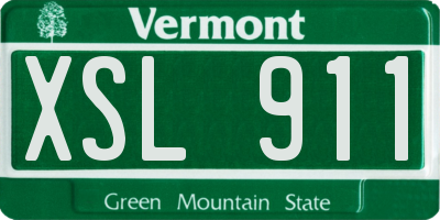 VT license plate XSL911