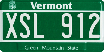 VT license plate XSL912