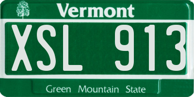 VT license plate XSL913