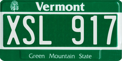 VT license plate XSL917