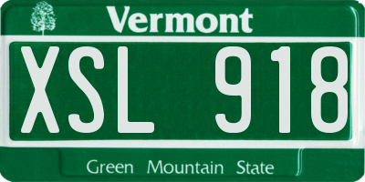 VT license plate XSL918