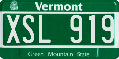 VT license plate XSL919