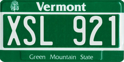VT license plate XSL921