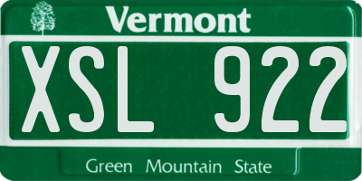 VT license plate XSL922