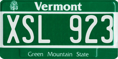 VT license plate XSL923