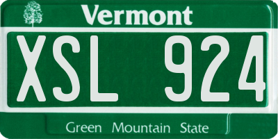 VT license plate XSL924