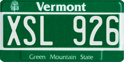 VT license plate XSL926
