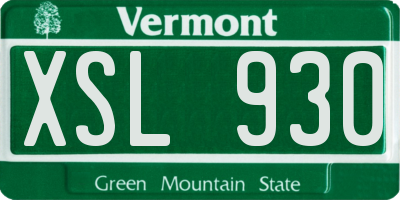 VT license plate XSL930