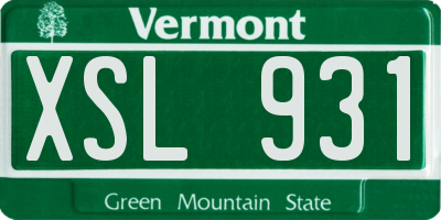 VT license plate XSL931