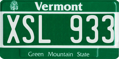 VT license plate XSL933