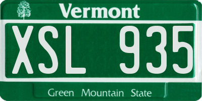 VT license plate XSL935