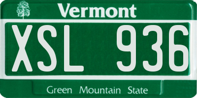 VT license plate XSL936