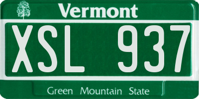 VT license plate XSL937