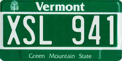 VT license plate XSL941