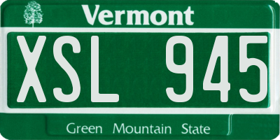 VT license plate XSL945