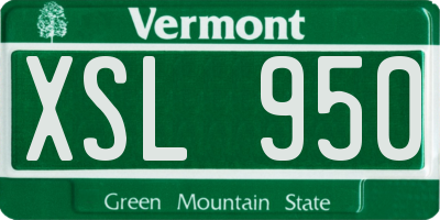 VT license plate XSL950