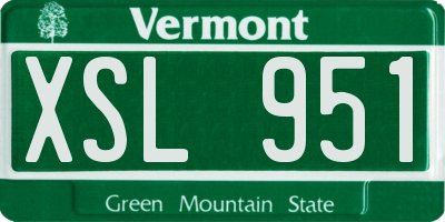 VT license plate XSL951
