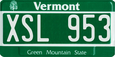 VT license plate XSL953