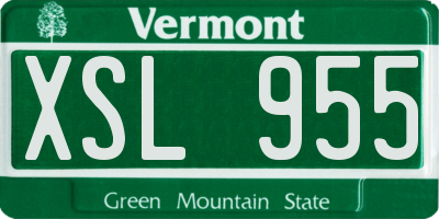 VT license plate XSL955