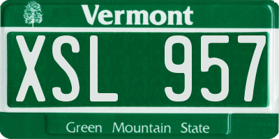 VT license plate XSL957