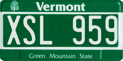 VT license plate XSL959