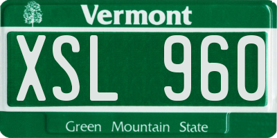VT license plate XSL960