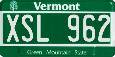 VT license plate XSL962