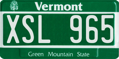 VT license plate XSL965
