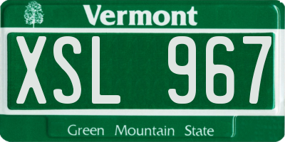 VT license plate XSL967