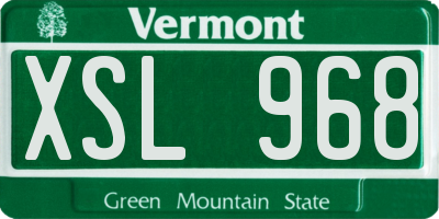 VT license plate XSL968