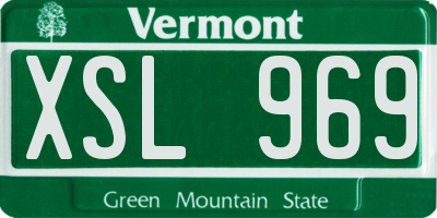 VT license plate XSL969