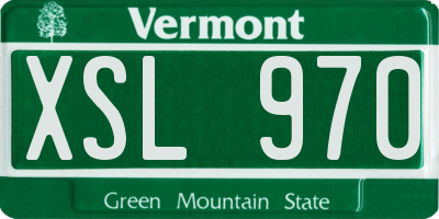 VT license plate XSL970